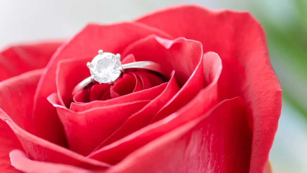 薔薇とダイヤの指輪